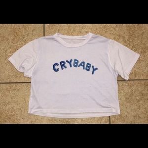 CRYBABY WHITE CROP TOP